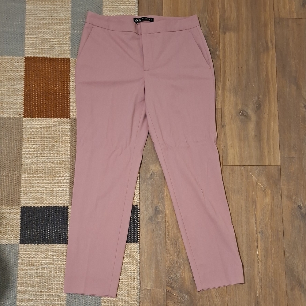 NWT Zara Women's Powder Pink Classic Cigarette-style Trousers (Size US 4)